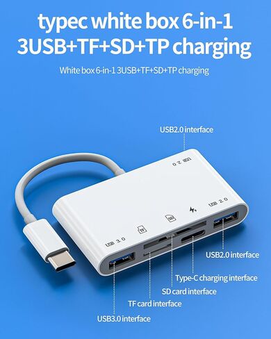 قارئ بطاقة SD لمحول Iphone USB C إلى Micro SD لـ 17 16 15 Pro Max عصا ذاكرة الكاميرا الرقمية (6 في 1) شحن شديد الفاصل للكمبيوتر اللوحي شاحن عالمي TF تخزين محرك فلاش محول Macbook in Saudi Arabia