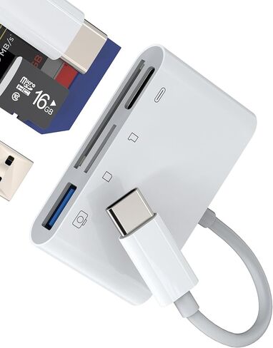 SD Card Reader USB C to Micro SD Adapter for Iphone 17 16 15 Pro Max (4in1)Camera Memory Stick OTG 3.0 Plug for Ipad Charger Macbook Port Converter Photo Android Accessory Multiport Speed Slot Picture in Saudi Arabia