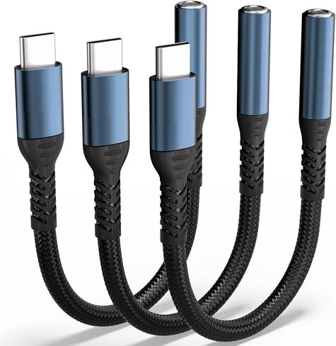 محول سماعة رأس صوت USB C إلى 3.5 ملم - HiFi متوافق مع Apple iPhone 17 16/16 Pro/15/15 Pro/Pro Max/Plus Type C Aux Audio Dongle Cable متوافق مع iPad وSamsung Galaxy S23/S23/(3 حزم) in Kuwait