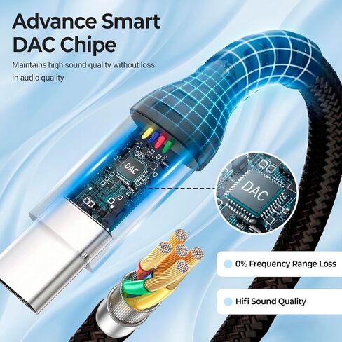 محول سماعة رأس صوت USB C إلى 3.5 ملم - HiFi متوافق مع Apple iPhone 17 16/16 Pro/15/15 Pro/Pro Max/Plus Type C Aux Audio Dongle Cable متوافق مع iPad وSamsung Galaxy S23/S23/(3 حزم) in Kuwait