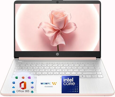 كمبيوتر محمول HP خفيف الوزن مقاس 14 بوصة باللون الذهبي الوردي، ومعالج Intel رباعي النواة، وذاكرة داخلية سعة 4 جيجابايت، ومحرك أقراص SSD سعة 128 جيجابايت + تخزين سحابي سعة 1 تيرابايت، وتطبيقات الويب Microsoft 365 (متجددة) in Kuwait