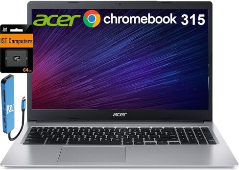 acer Chromebook 315 15.6" (Intel Celeron N4500, 4GB RAM, 128GB Storage (64GB eMMC + 64GB IST SD Card)), IST Hub, Chrome OS in Saudi Arabia