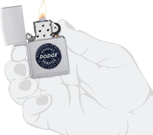 ولاعة جيب Zippo Dodge Service Sign من الكروم الساتان in Saudi Arabia