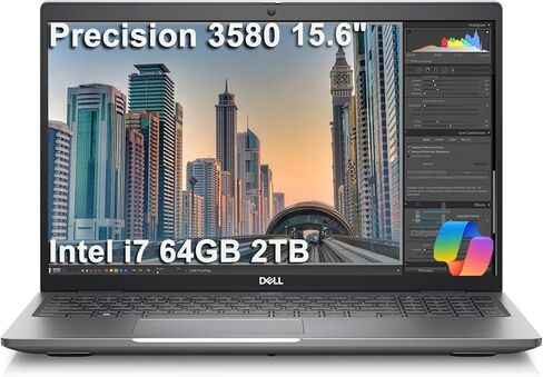 كمبيوتر محمول Dell Precision 3580 Mobile Workstation (شاشة لمس FHD مقاس 15.6 بوصة، Intel 10-Core i7-1355U، ذاكرة الوصول العشوائي 32 جيجابايت، 1 تيرابايت SSD) للأعمال، المهندس، الإضاءة الخلفية، كاميرا ويب IR 1080p، 2xThunderbolt 4، Wi-Fi 6E، Win 11 Pro in Kuwait