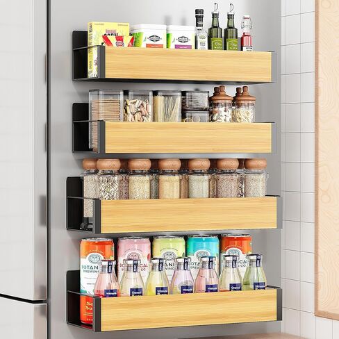 4 Pack Moveable Fridge Magnetic Spice Racks,Metal Blue in Saudi Arabia
