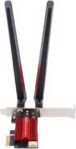 بطاقة WiFi 7 PCIe WiFi مع هوائيات مرنة مزدوجة 10dBi عالية الكسب، ومحول شبكة لاسلكية لسطح المكتب 10/11 in Kuwait