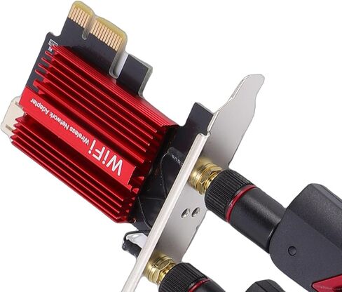 بطاقة WiFi 7 PCIe WiFi مع هوائيات مرنة مزدوجة 10dBi عالية الكسب، ومحول شبكة لاسلكية لسطح المكتب 10/11 in Kuwait