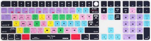 XSKN Final Cut Pro Shortcuts EU&US Universal Version Silicone Keyboard Cover Skin for 2021-2023 iMac 24 inch M1 M3 Magic Keyboard with Touch ID and Numeric Keypad 2022 Mac Studio (A2520) in Saudi Arabia