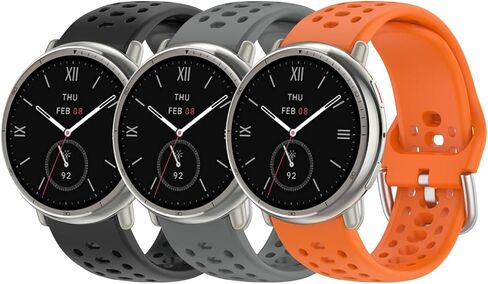 سوار ساعة 20 ملم لفرقة Amazfit Active 2، حزام ساعة رياضي من السيليكون سريع التحرير in Kuwait