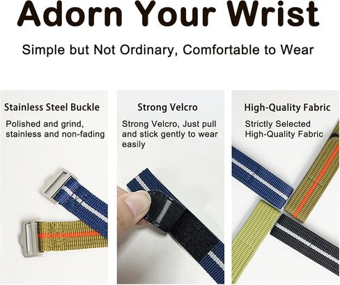 حزام بديل لسوار Hume Health Band - سوار معصم مريح من النايلون المنسوج وقابل للتعديل مع إغلاق آمن بخطاف وحلقة لساعة Hume in Kuwait