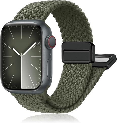 Magnetic Braided Band for Apple Watch Bands for Women Men 40mm 44mm 46mm 42mm 38mm 41mm 45mm 49,Stretchy Elastic Nylon Sport Solo Loop Strap Wristband for iWatch Series 11 10 9 8 7 6 5 4 3/SE/Ultra 3 in Saudi Arabia