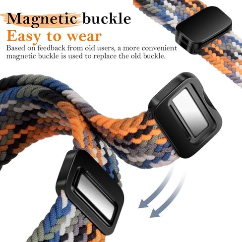 Magnetic Braided Band for Apple Watch Bands for Women Men 40mm 44mm 46mm 42mm 38mm 41mm 45mm 49,Stretchy Elastic Nylon Sport Solo Loop Strap Wristband for iWatch Series 11 10 9 8 7 6 5 4 3/SE/Ultra 3 in Saudi Arabia