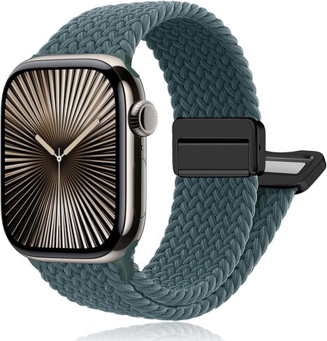 Magnetic Braided Band for Apple Watch Bands for Women Men 40mm 44mm 46mm 42mm 38mm 41mm 45mm 49,Stretchy Elastic Nylon Sport Solo Loop Strap Wristband for iWatch Series 11 10 9 8 7 6 5 4 3/SE/Ultra 3 in Saudi Arabia