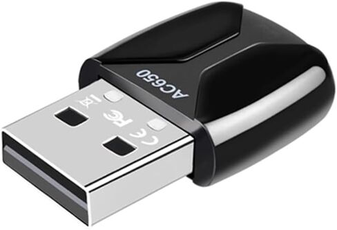 محول USB WiFi، محول بلوتوث WiFi بسرعة 650 ميجا بت في الثانية، محول شبكة لاسلكي ثنائي النطاق 5G/2.4G لأجهزة الكمبيوتر المحمول المكتبي، يدعم Windows 7/8/8.1/10/11 in Saudi Arabia