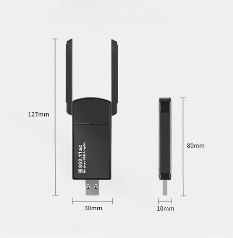 1300Mbps Wireless WiFi Adapter, USB3.0 WiFi Dongle 2.4G/5G 802.11AC Network Adapter Receiver with High Gain Antenna for Desktop Laptop PC in Saudi Arabia