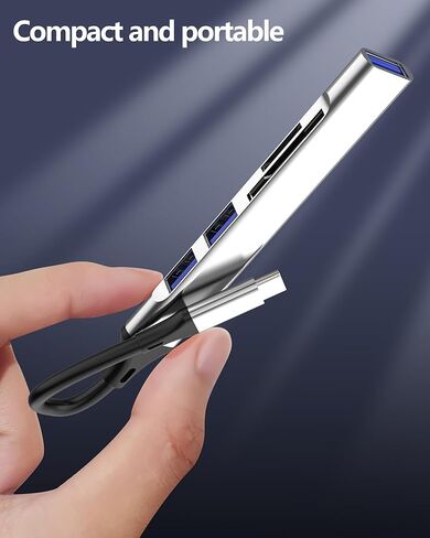 USB C Hub Multiport Adapter (5in1) Type C to SD Card Reader Docking Station 3.0 Laptop Converter TF Data Port for Apple for Ipad for iPhone 17 16 15 Pro Max MacBook Plug Cable Compatible for Samsung in Saudi Arabia