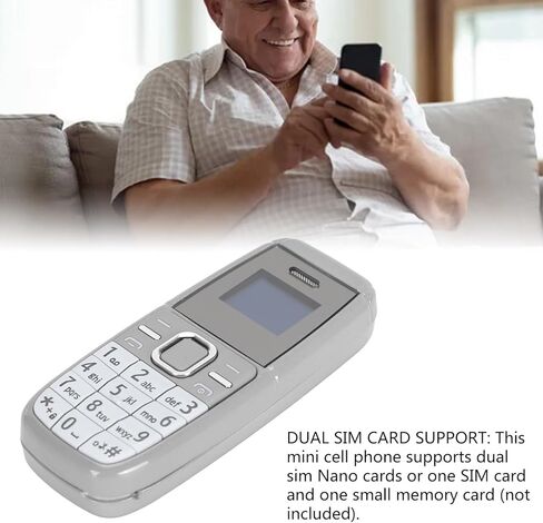 Mini Mobile Phone Unlocked, 2G GSM BT Smallest Cell Phone with Dual SIM Card, Pocket Low Radiation Dialer Music Player with Voice Changer for Teens,Kids,Senior (Grey) in Kuwait