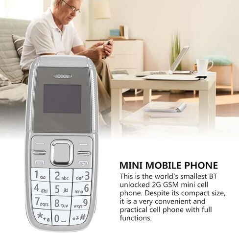 Mini Mobile Phone Unlocked, 2G GSM BT Smallest Cell Phone with Dual SIM Card, Pocket Low Radiation Dialer Music Player with Voice Changer for Teens,Kids,Senior (Grey) in Kuwait