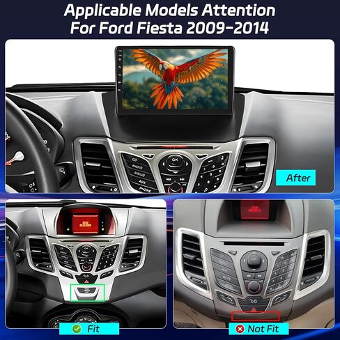 [8 Core 4+64G] ترقية راديو Android لسيارة Ford Fiesta 2009-2014: شاشة لمس IPS مقاس 9 بوصات ستيريو Carplay - نموذج سيارة ثلاثي الأبعاد، مروحة تبريد، 5G/WiFi، DSP Hi-Res، تصميم واجهة مستخدم مخصص، GPS + كاميرا احتياطية AHD in Saudi Arabia