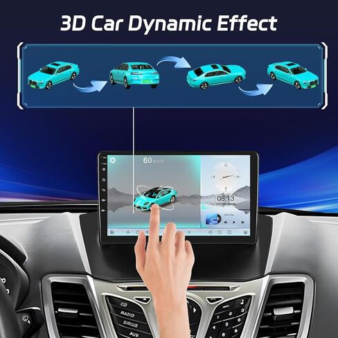 [8 Core 4+64G] ترقية راديو Android لسيارة Ford Fiesta 2009-2014: شاشة لمس IPS مقاس 9 بوصات ستيريو Carplay - نموذج سيارة ثلاثي الأبعاد، مروحة تبريد، 5G/WiFi، DSP Hi-Res، تصميم واجهة مستخدم مخصص، GPS + كاميرا احتياطية AHD in Saudi Arabia