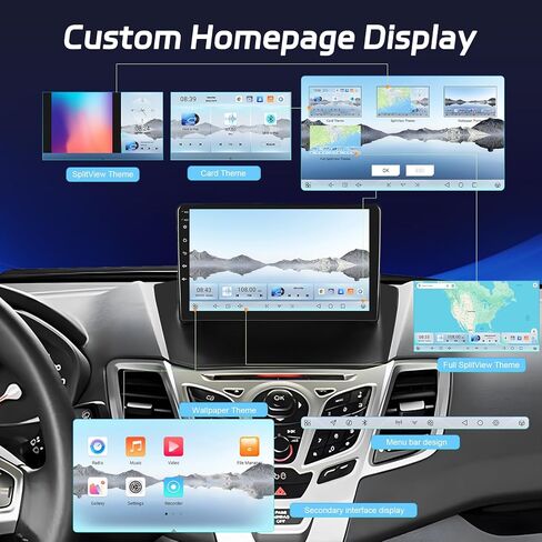 [8 Core 4+64G] ترقية راديو Android لسيارة Ford Fiesta 2009-2014: شاشة لمس IPS مقاس 9 بوصات ستيريو Carplay - نموذج سيارة ثلاثي الأبعاد، مروحة تبريد، 5G/WiFi، DSP Hi-Res، تصميم واجهة مستخدم مخصص، GPS + كاميرا احتياطية AHD in Saudi Arabia