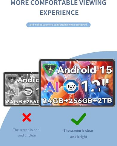 [عبوة من قطعتين] واقي شاشة لجهاز Blackview Mega2 Android 15 12 بوصة، طبقة من الزجاج المقوى للكمبيوتر اللوحي، واقي شاشة لجهاز Blackview Mega2 12 بوصة مضاد للخدش وحساس وصلابة 9H in Kuwait