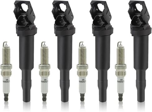 6 قطع UF515 حزمة ملف الإشعال مع شمعات الإشعال المتوافقة مع BMW 128i 135i 323i 325ci 330i 525i M3 X3 X5 X6 Z3 2.5 3.0 3.2 شمعات الإشعال ومجموعة حزم لفائف استبدال #12137551260 UF522 C1404 C1477 in Saudi Arabia