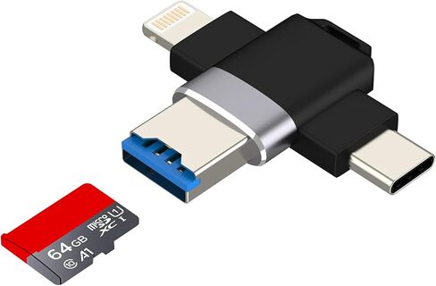 قارئ بطاقة Micro SD لهاتف Iphone14 15 16 17 Pro USB Lightning USB C إلى TF محول الكاميرا الرقمية شريحة ذاكرة نقل البيانات PC Android منفذ محول الكمبيوتر لأجهزة Apple لأجهزة Ipad المتوافقة مع Samsung in Kuwait