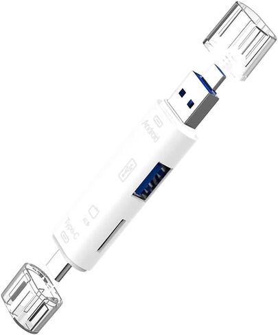 5 in 1 Multifunction Card Reader Compatible with Meizu Pro 7 for Backup Expansion USB Type-C/MicroUSB/Tf/USB 2.0/ SD Card Reader (Black) in Kuwait