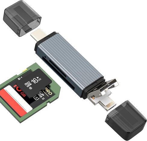 قارئ بطاقة SD لهاتف Iphone 17 16 USB C Lightning Micro USB إلى OTG TF محول Hub (4in3) عصا ذاكرة الكاميرا الرقمية محول ملحقات الكمبيوتر منفذ Microsd لأجهزة Apple لأجهزة Ipad المتوافقة مع Samsung in Kuwait