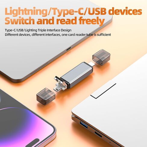 قارئ بطاقة SD لهاتف Iphone 17 16 USB C Lightning Micro USB إلى OTG TF محول Hub (4in3) عصا ذاكرة الكاميرا الرقمية محول ملحقات الكمبيوتر منفذ Microsd لأجهزة Apple لأجهزة Ipad المتوافقة مع Samsung in Kuwait