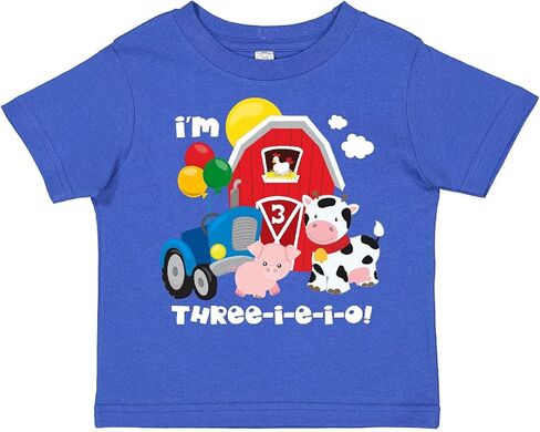 inktastic Three-I-E-I-O 3rd Birthday Toddler T-Shirt in Saudi Arabia