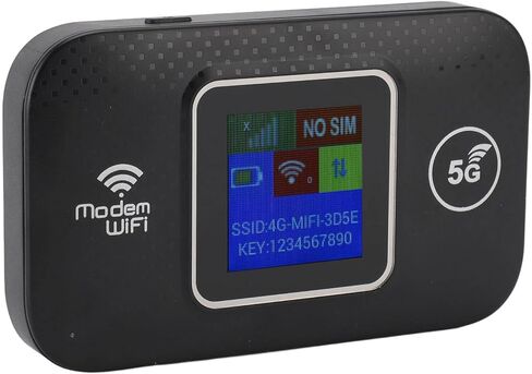 نقطة اتصال واي فاي محمولة من Vikye، راوتر متنقل 4G LTE بسرعة 300 ميجابت في الثانية مع فتحة بطاقة SIM صغيرة، 3000 مللي أمبير في الساعة للسفر يدعم 10 أجهزة WiFi طاقة USB C، أسود in Kuwait