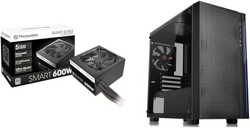 Thermaltake 600W ATX Power Supply and Tempered Glass Micro ATX Gaming Case Bundle in Saudi Arabia