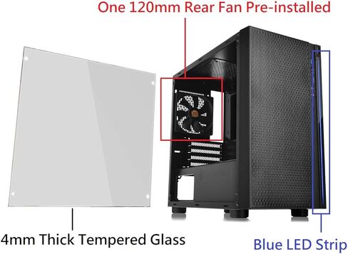Thermaltake 600W ATX Power Supply and Tempered Glass Micro ATX Gaming Case Bundle in Saudi Arabia