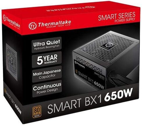 650W Tt Smart Bx1 All Flat Cables 80+ Bronze Ps-Spd-0650Nnfabb-1*Thermaltake, PS-SPD-0650NNFABB-1*, Power Supplies in Saudi Arabia