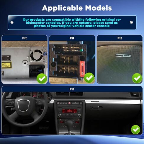 NHOPEEW [4+128G] ترقية الراديو لسيارة Audi A4 S4 RS4 2002-2008: ستيريو بشاشة لمس Android Incell مقاس 9 بوصة - تشغيل لاسلكي وAndroid Auto، 5G/WiFi، GPS، BT 5.0 + كاميرا احتياطية + ترقية Canbus in Kuwait