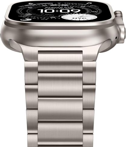 Anlinser Metal Bands Compatible with Apple Watch Band 49mm 46mm 45mm 44mm 42mm for Women Men, Stainless Steel Business Strap for iWatch Ultra 3/2/1 SE Series 11 10 9 8 7 6-1 (Titanium) in Saudi Arabia