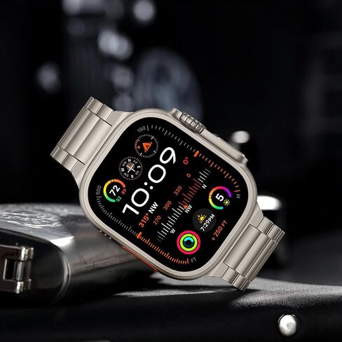 Anlinser Metal Bands Compatible with Apple Watch Band 49mm 46mm 45mm 44mm 42mm for Women Men, Stainless Steel Business Strap for iWatch Ultra 3/2/1 SE Series 11 10 9 8 7 6-1 (Titanium) in Saudi Arabia