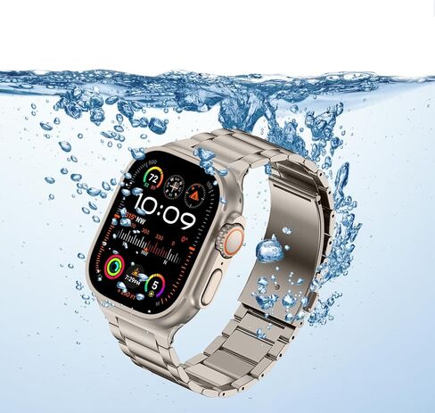 Anlinser Metal Bands Compatible with Apple Watch Band 49mm 46mm 45mm 44mm 42mm for Women Men, Stainless Steel Business Strap for iWatch Ultra 3/2/1 SE Series 11 10 9 8 7 6-1 (Titanium) in Saudi Arabia