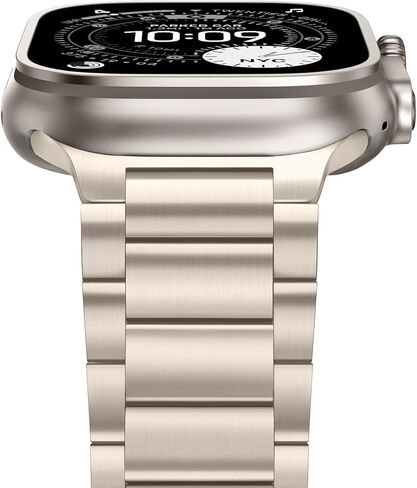 Anlinser Metal Bands Compatible with Apple Watch Band 49mm 46mm 45mm 44mm 42mm for Women Men, Stainless Steel Business Strap for iWatch Ultra 3/2/1 SE Series 11 10 9 8 7 6-1 (Titanium) in Saudi Arabia