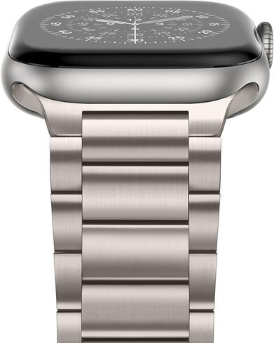 Anlinser Metal Bands Compatible with Apple Watch Band 49mm 46mm 45mm 44mm 42mm for Women Men, Stainless Steel Business Strap for iWatch Ultra 3/2/1 SE Series 11 10 9 8 7 6-1 (Titanium) in Saudi Arabia
