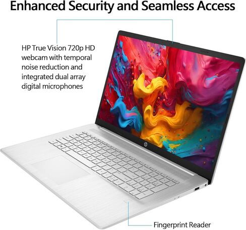 HP 2024 New 17 inch Laptop, AMD Ryzen 5 5500U 6-Cores Processor(Beat i7-1250U), 17" FHD (1080p) IPS Display, 32GB RAM, 1TB SSD, Fingerprint Reader, Windows 11 Pro, w/WOWPC Recovery USB in Kuwait