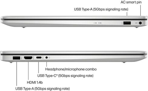 HP 2024 New 17 inch Laptop, AMD Ryzen 5 5500U 6-Cores Processor(Beat i7-1250U), 17" FHD (1080p) IPS Display, 32GB RAM, 1TB SSD, Fingerprint Reader, Windows 11 Pro, w/WOWPC Recovery USB in Kuwait