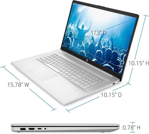 HP 2024 New 17 inch Laptop, AMD Ryzen 5 5500U 6-Cores Processor(Beat i7-1250U), 17" FHD (1080p) IPS Display, 32GB RAM, 1TB SSD, Fingerprint Reader, Windows 11 Pro, w/WOWPC Recovery USB in Kuwait