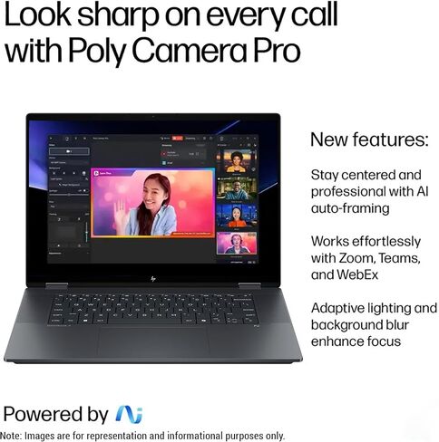 كمبيوتر محمول HP OmniBook X Flip Next Gen AI 16، Intel Ultra 9-288V، ذاكرة الوصول العشوائي LPDDR5x سعة 32 جيجابايت، 2 تيرابايت SSD PCIe، شاشة لمس 16 بوصة 3K (2880x1800)، Intel Arc 140V، لوحة مفاتيح بإضاءة خلفية، W11 Pro، Eclipse Gray in Kuwait