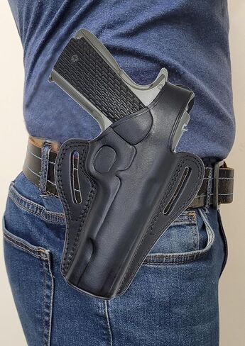 حافظة جلدية 1911 - حافظات OWB 1911 مقاس 5 بوصات - حافظة فطيرة 1911 - تناسب جميع موديلات 1911 مع براميل مقاس 5 بوصات - لكولت كيمبر آر جي آر توروس سبرينغفيلد براوننج تشيكوسلوفاكيا ريمنجتون سيج أرمسكور نورينكو إلخ. in Kuwait