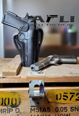 حافظة جلدية 1911 - حافظات OWB 1911 مقاس 5 بوصات - حافظة فطيرة 1911 - تناسب جميع موديلات 1911 مع براميل مقاس 5 بوصات - لكولت كيمبر آر جي آر توروس سبرينغفيلد براوننج تشيكوسلوفاكيا ريمنجتون سيج أرمسكور نورينكو إلخ. in Kuwait
