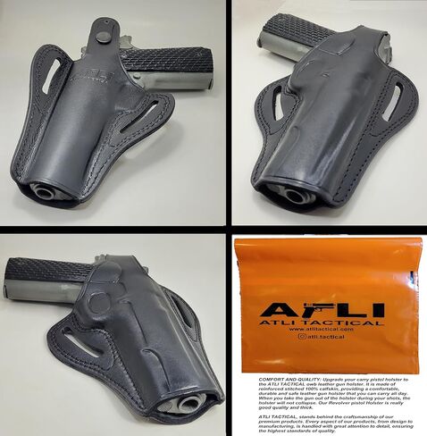 حافظة جلدية 1911 - حافظات OWB 1911 مقاس 5 بوصات - حافظة فطيرة 1911 - تناسب جميع موديلات 1911 مع براميل مقاس 5 بوصات - لكولت كيمبر آر جي آر توروس سبرينغفيلد براوننج تشيكوسلوفاكيا ريمنجتون سيج أرمسكور نورينكو إلخ. in Kuwait