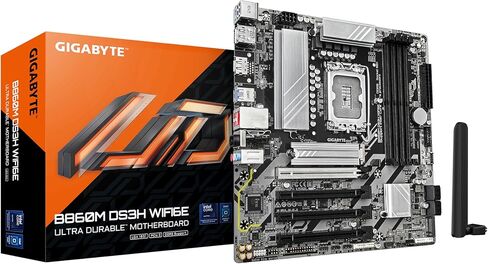 اللوحة الأم GIGABYTE B860M DS3H WIFI6E - وحدات المعالجة المركزية Intel Core Ultra Series، 5+1+2+1 مراحل VRM، حتى 9066 ميجاهرتز DDR5، 1xPCIe 5.0 + 1xPCIe 4.0 M.2، 2.5 جيجابت LAN، WiFi 6E، USB 3.2 Gen 2 in Saudi Arabia